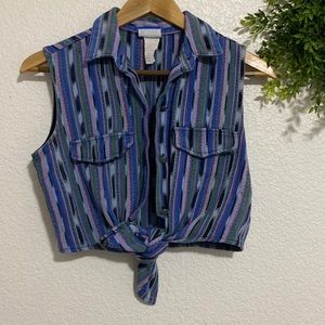 Aqua Blues Vintage Sleeveless Top